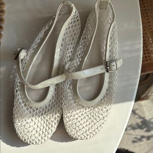 Tony Bianco Cream Mesh Flats